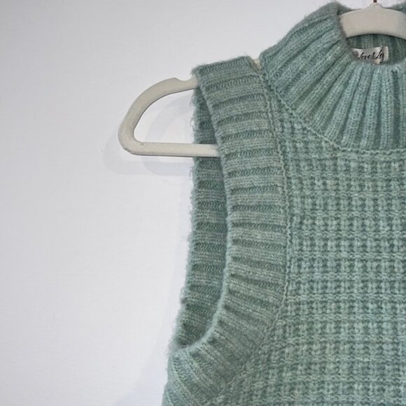 For Love & Lemons Mint Dominique Cropped Backless Sweater Tank Size XL - Picture 6 of 15